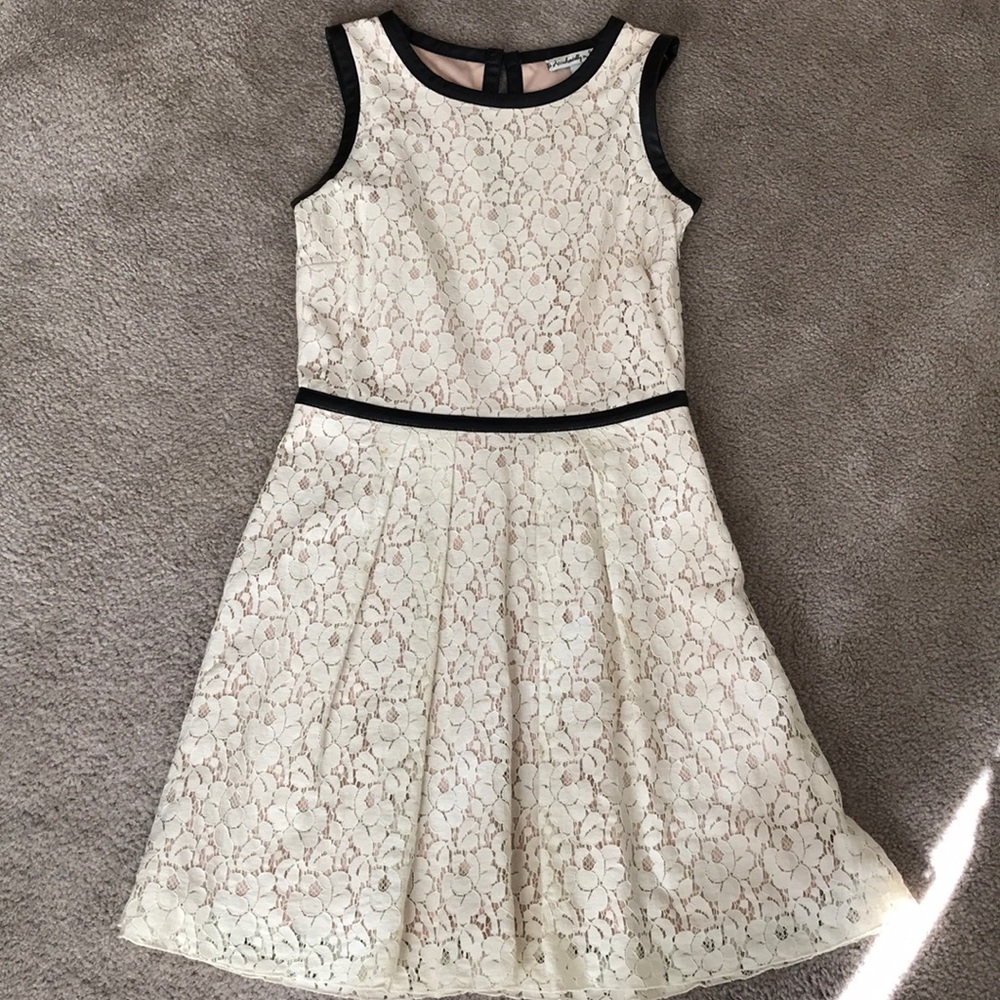 Vegan Leather and Lace Dress